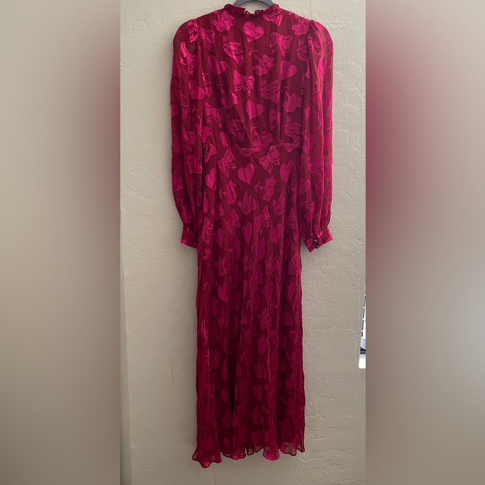 Boden Cassie Devore Midi Tea Dress
Pink Red Heart Dove modest Long Sleeve 2 - Picture 7 of 13